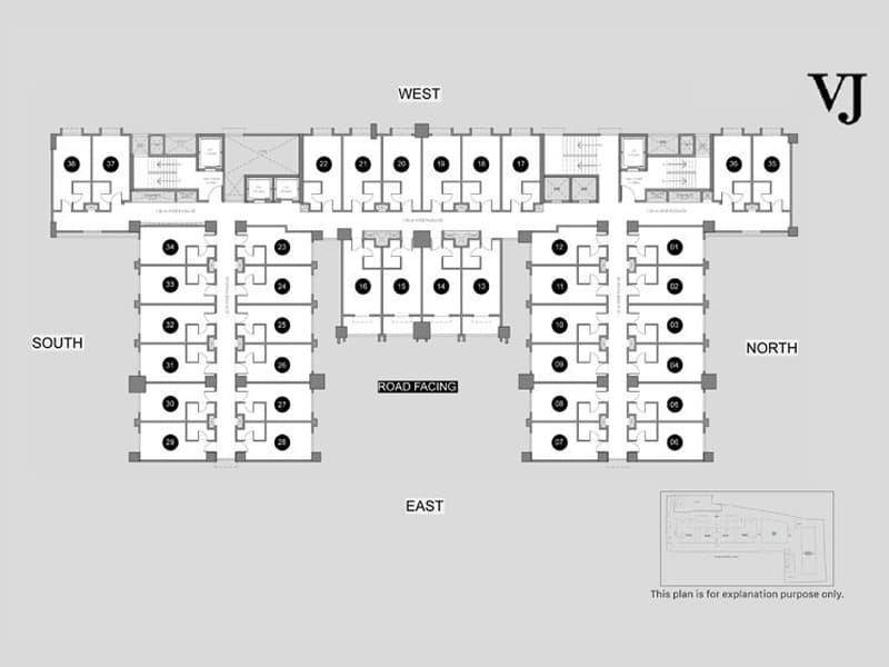 Floor plan of Vilas Javdekar Palladio X3 &mdash; photo gallery, images, brochure, amenities, cost sheet, price breakup, availability details, RERA number, RERA certificate, possession date, layout plan, logo, floor plan, master plan, and location map showcasing project highlights and features.